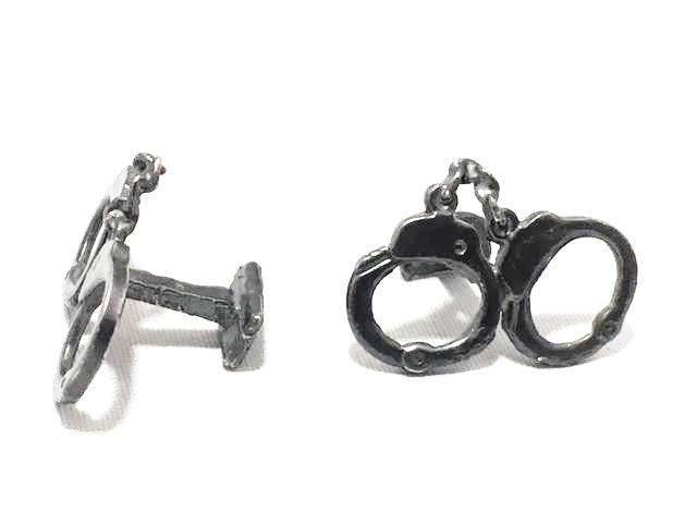 Sterling Silver Oxidized Handcuff Cufflinks