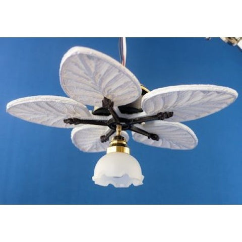 Sabia Working Ceiling Fan Palm Leaf Single Light