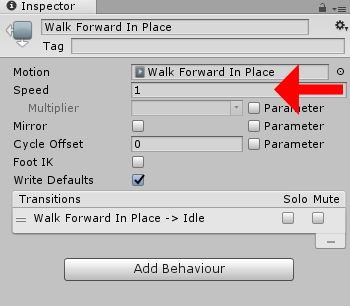 change animation speed in unity