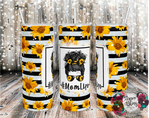 Download Sunflower Mom Life Black Stripes Ready To Press Sublimation Print For Xtreme Bling Bowtique Llc