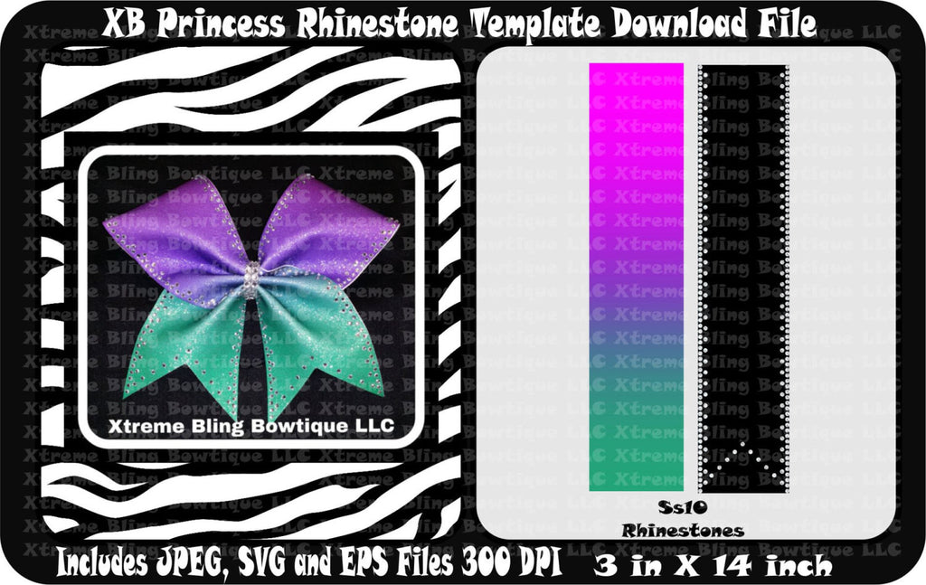 Xb Princess Cheer Bow Template Download Xtreme Bling Bowtique Llc