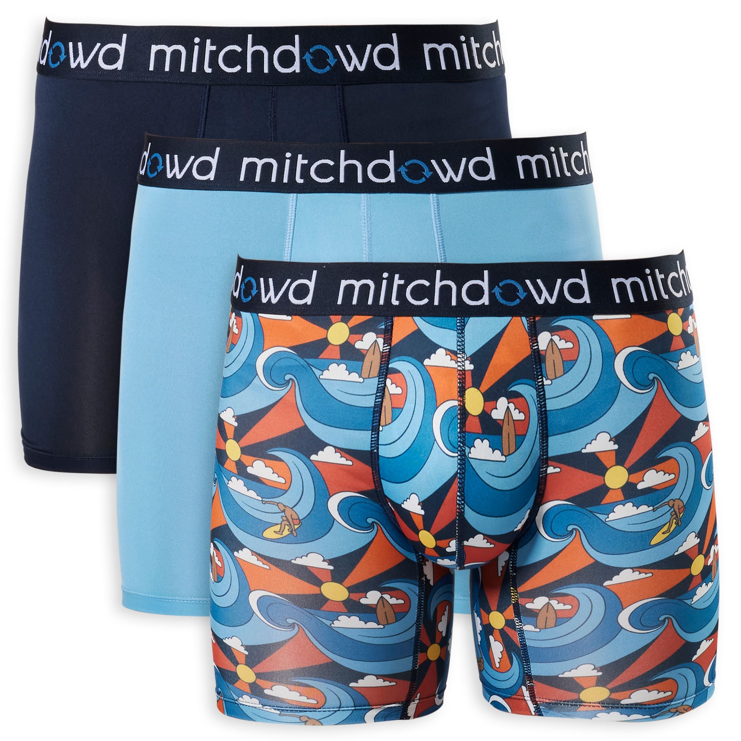 Men's Eco No Bad Days Recycled Repreve® Comfort Trunk 3 Pack bwd mitchdowd mitd biwd mitchdwd mite 