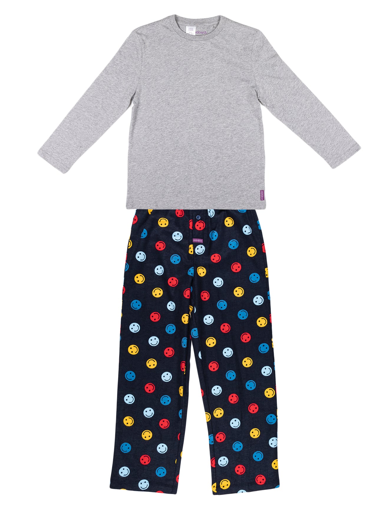 Kid's Just Smile Printed <br>Cotton Flannel Long Sleeve <br>Pyjama Set