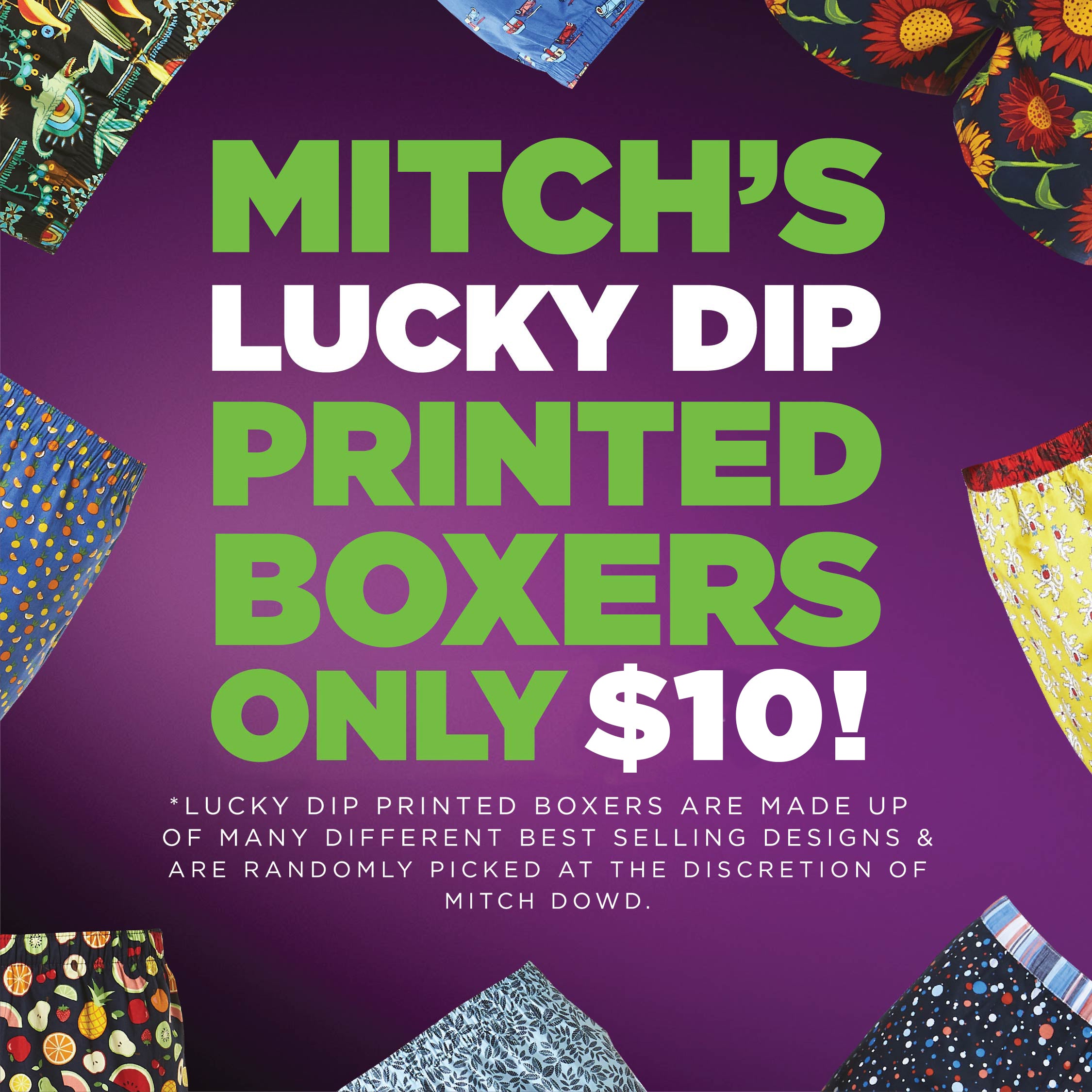 Men's Printed Boxer Lucky <br>Dip