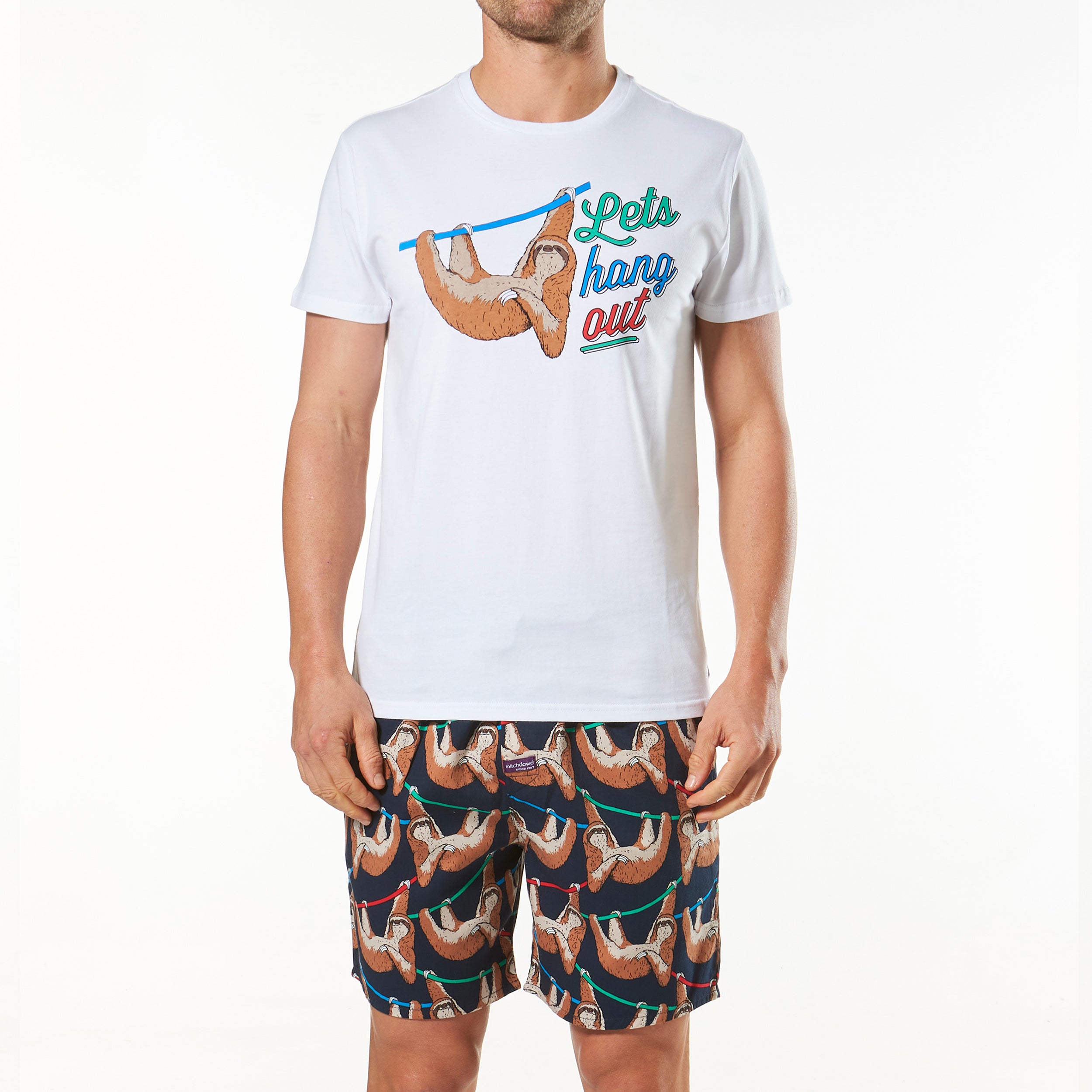 Men's Let's Hang Sloth Pyjama Set S T a e 8 e 