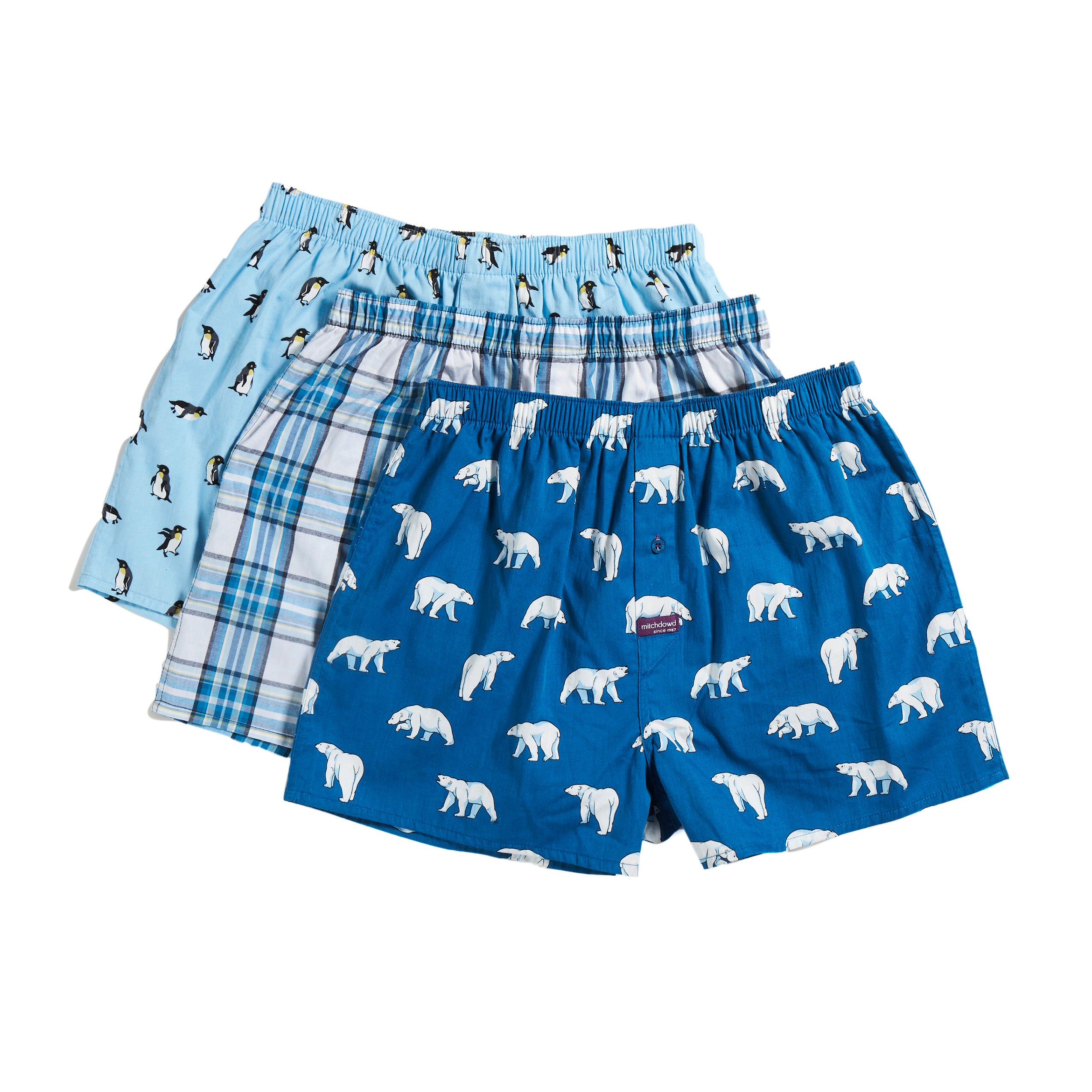 Men's Winter Wonders Printed & Yarn Dyed Cotton Boxers 3 Pack vvvvvv 4*,.1;;?' 'fia. 2 i 4 