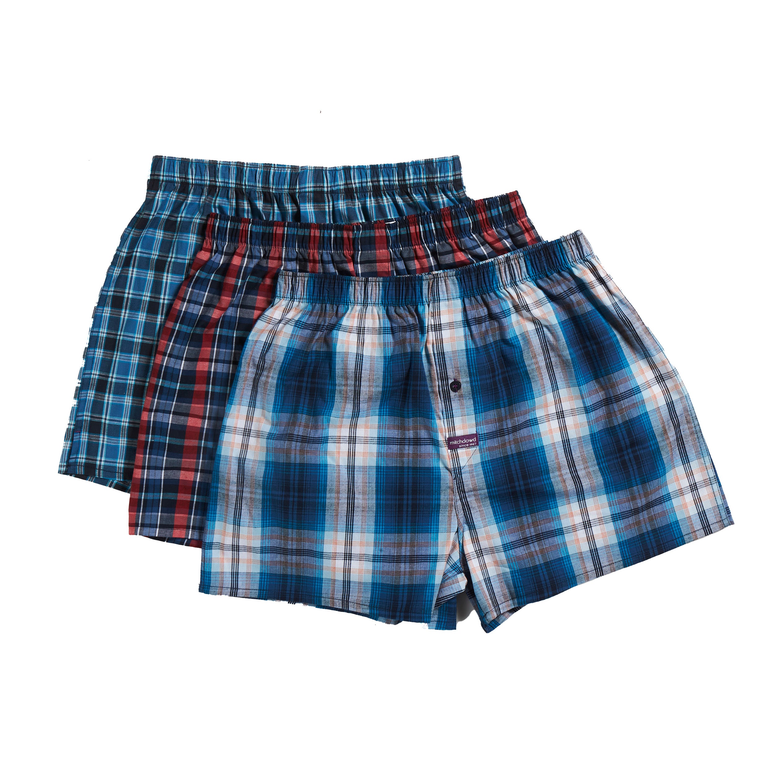 Men's Capricorn Check Yard Dyed Cotton Boxer Shorts <br>3 Pack  e 