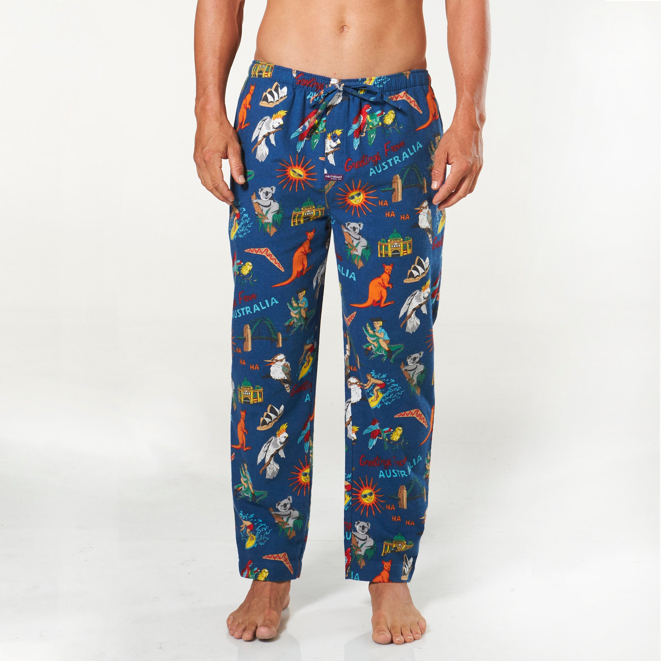 Men's Greetings From Oz Cotton Flannel Pyjama Pants