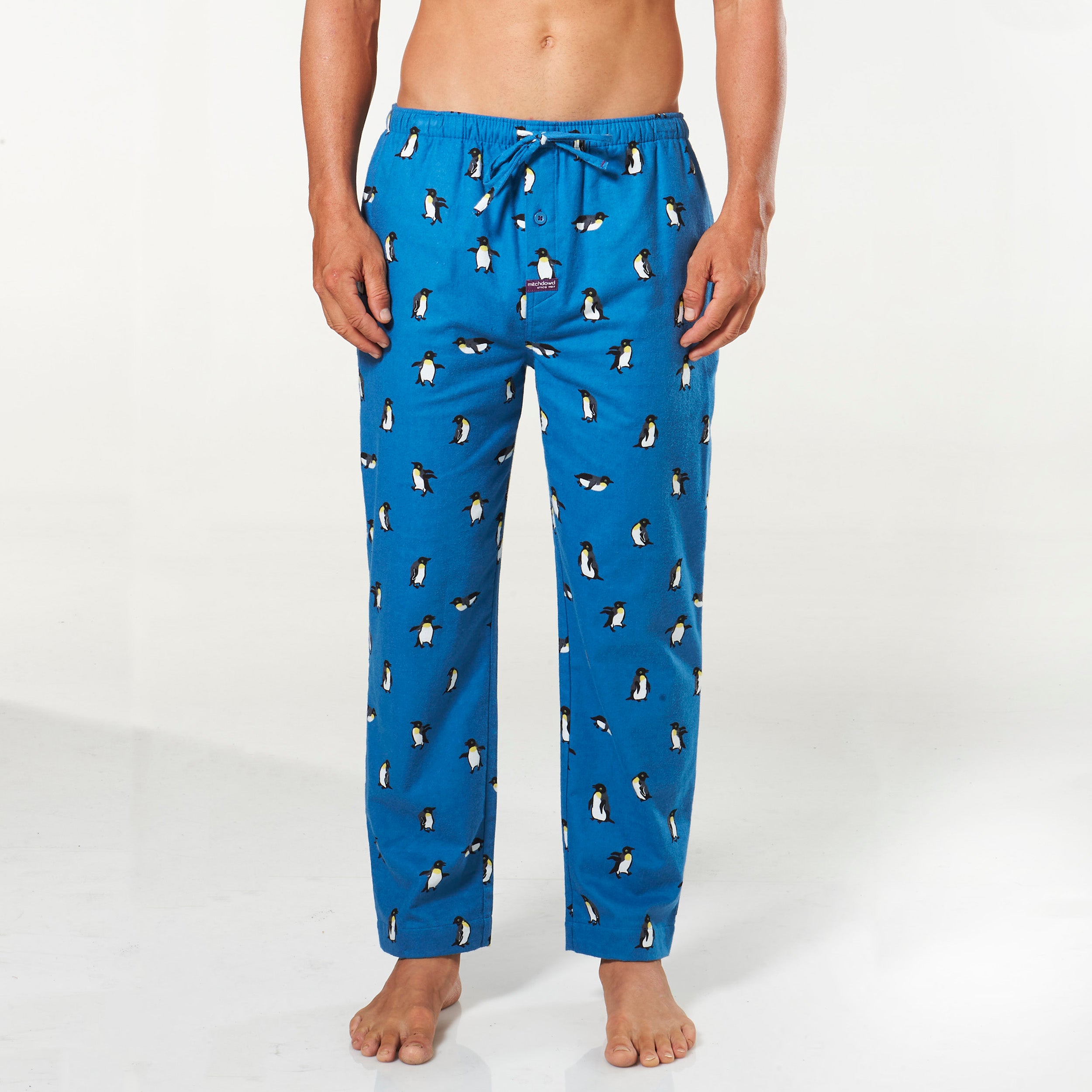 Men's Playful Penguins Cotton Flannel Pyjama Pants