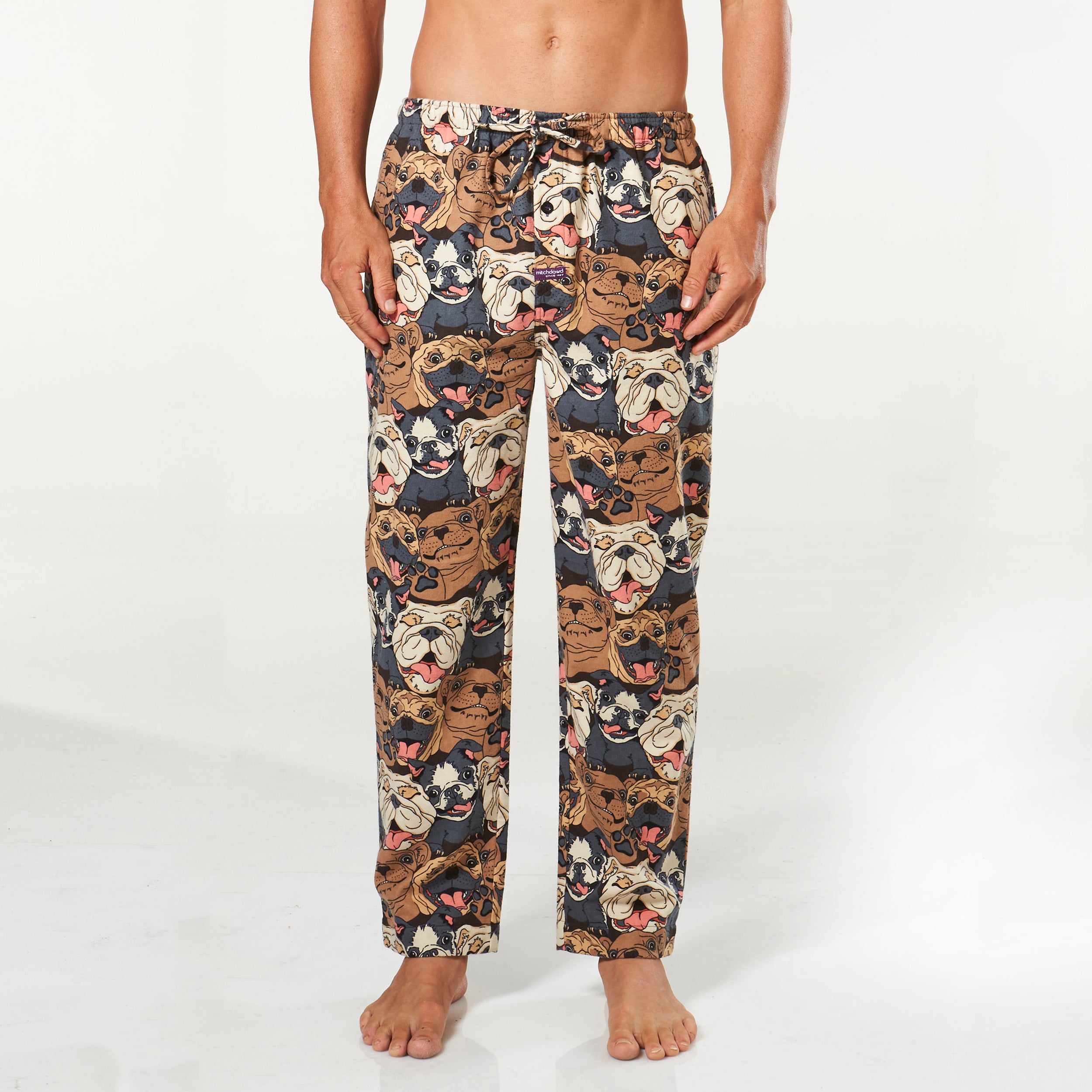 Men's Pug Party Cotton <br>Flannel Pyjama Pants