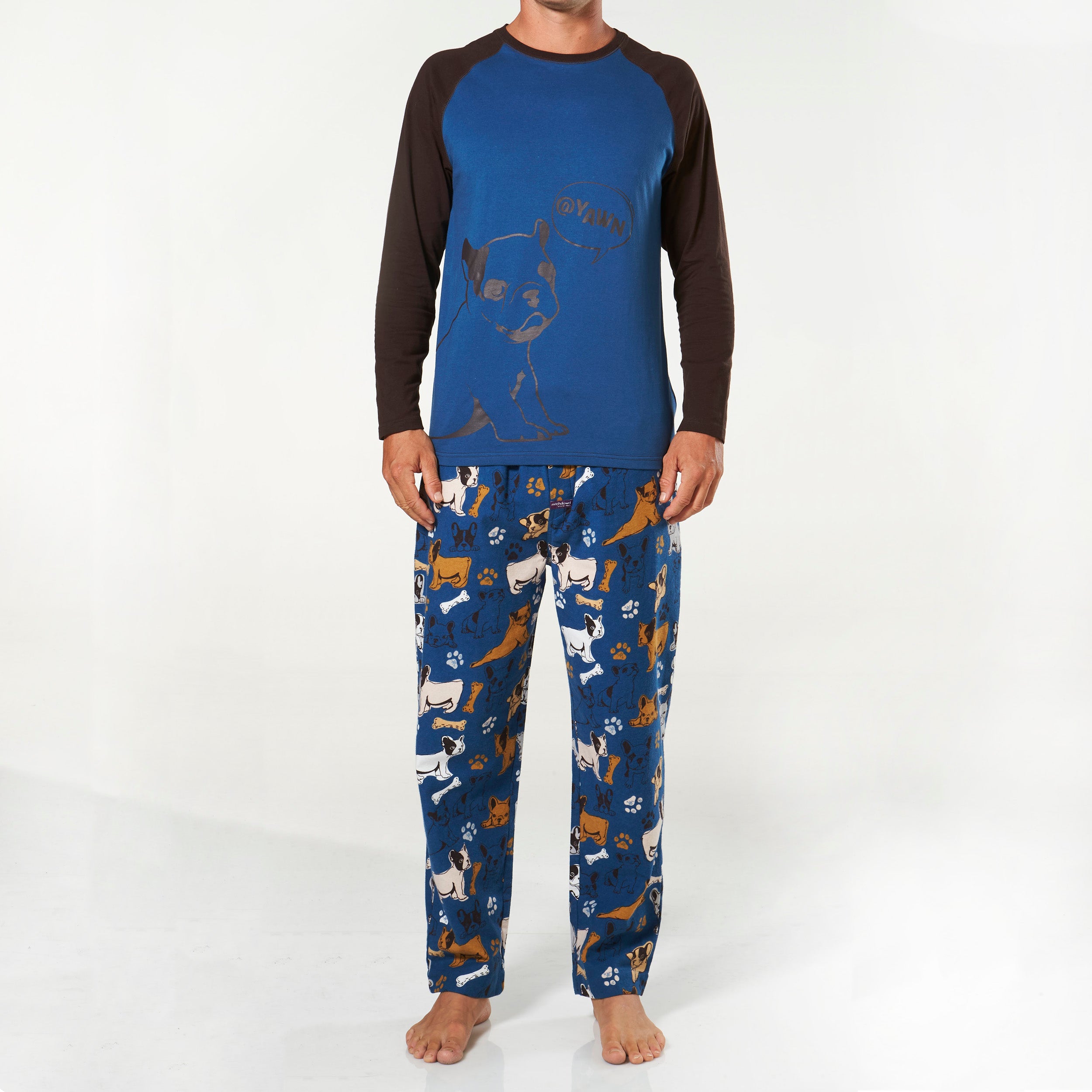 Men's Sleepy Bulldogs Cotton Flannel Long Sleeve Pyjama Set