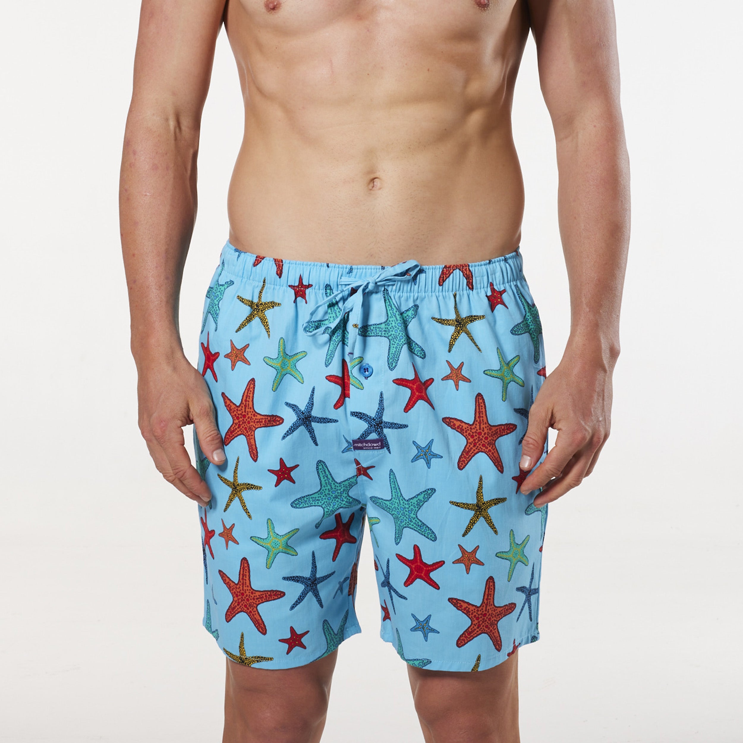 Men's Starfish Cotton Printed Woven Sleep Short