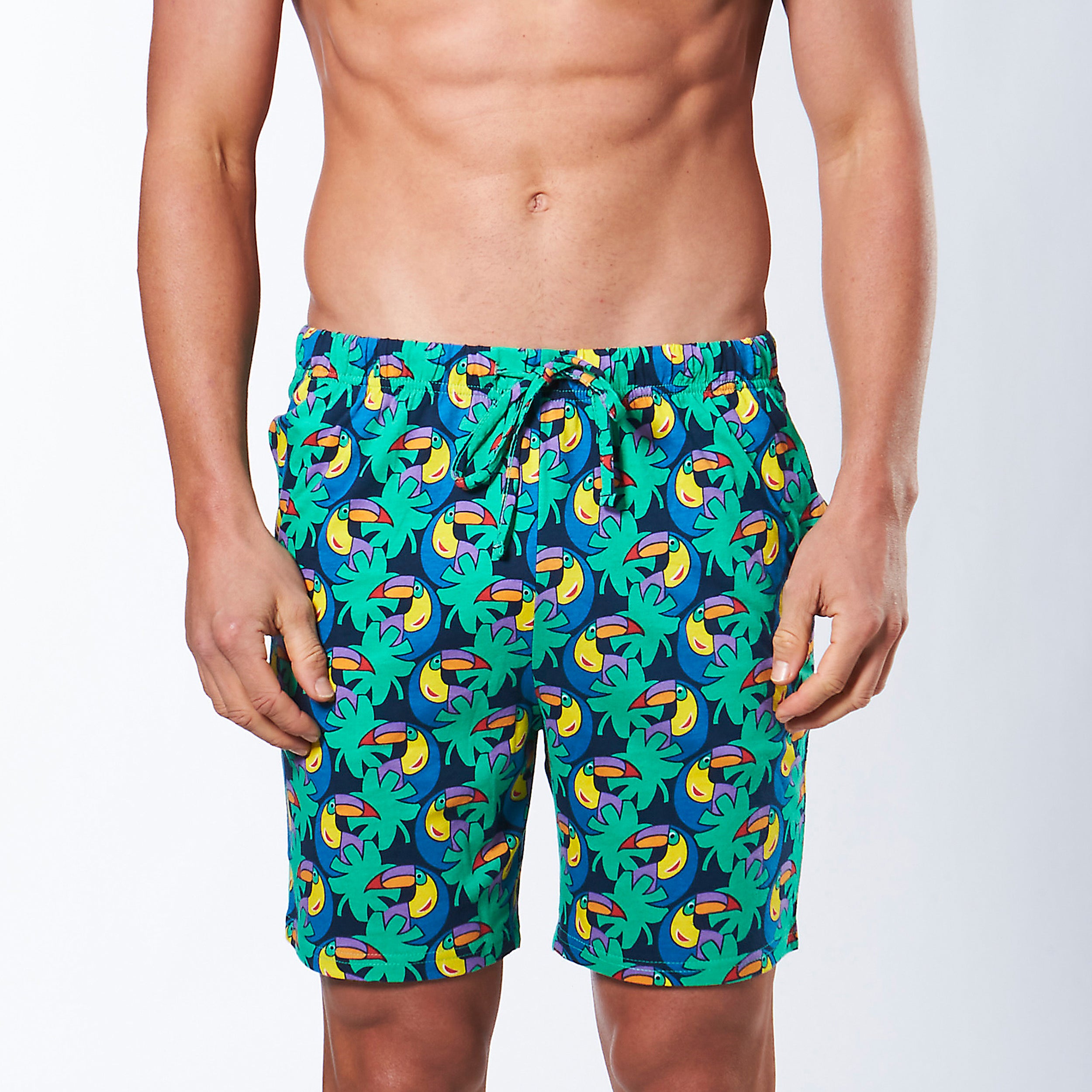 Men's Toucan Dance Printed Knit Pyjama Shorts