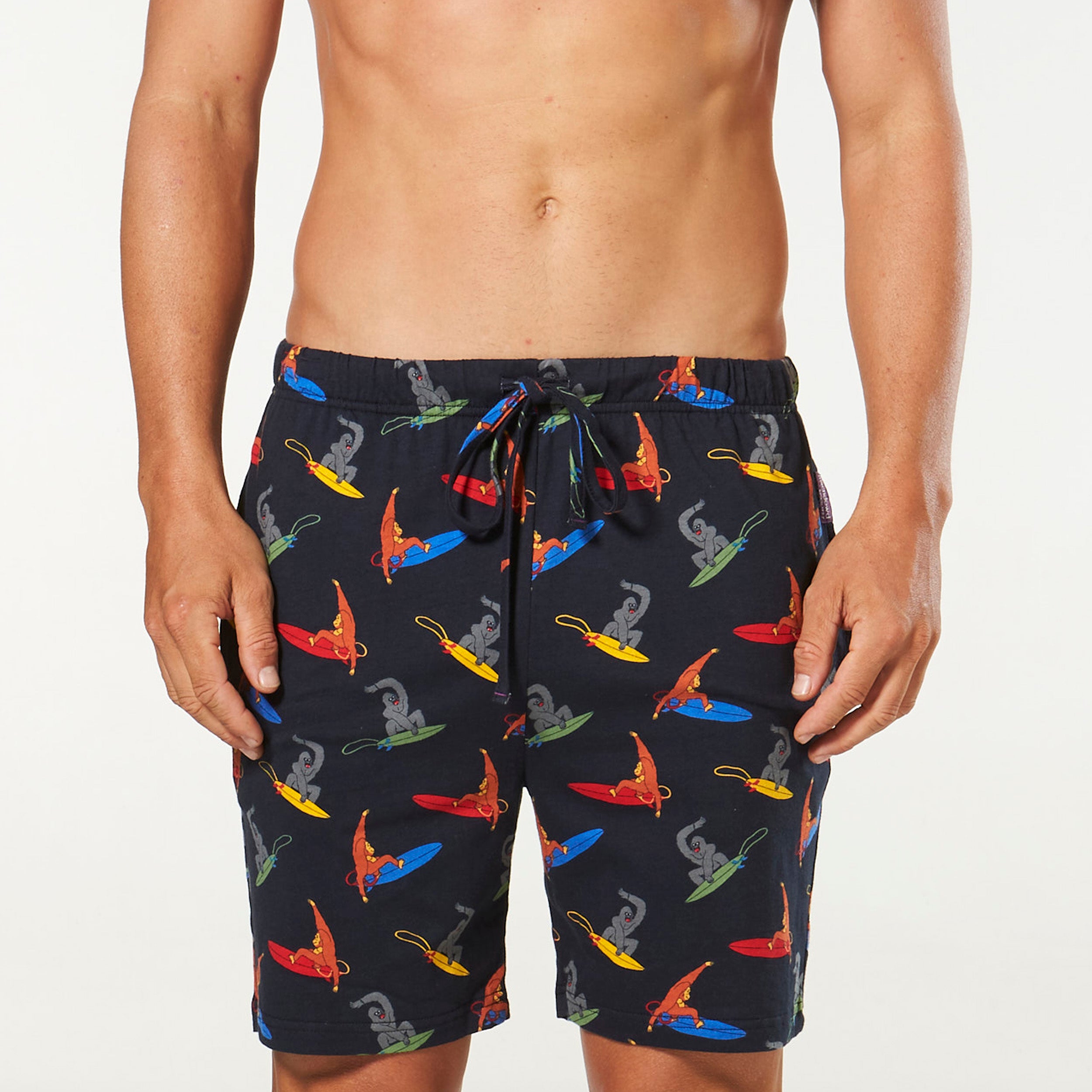 Men's Surfing Primates Cotton Printed Knit Pyjama Shorts  g 
