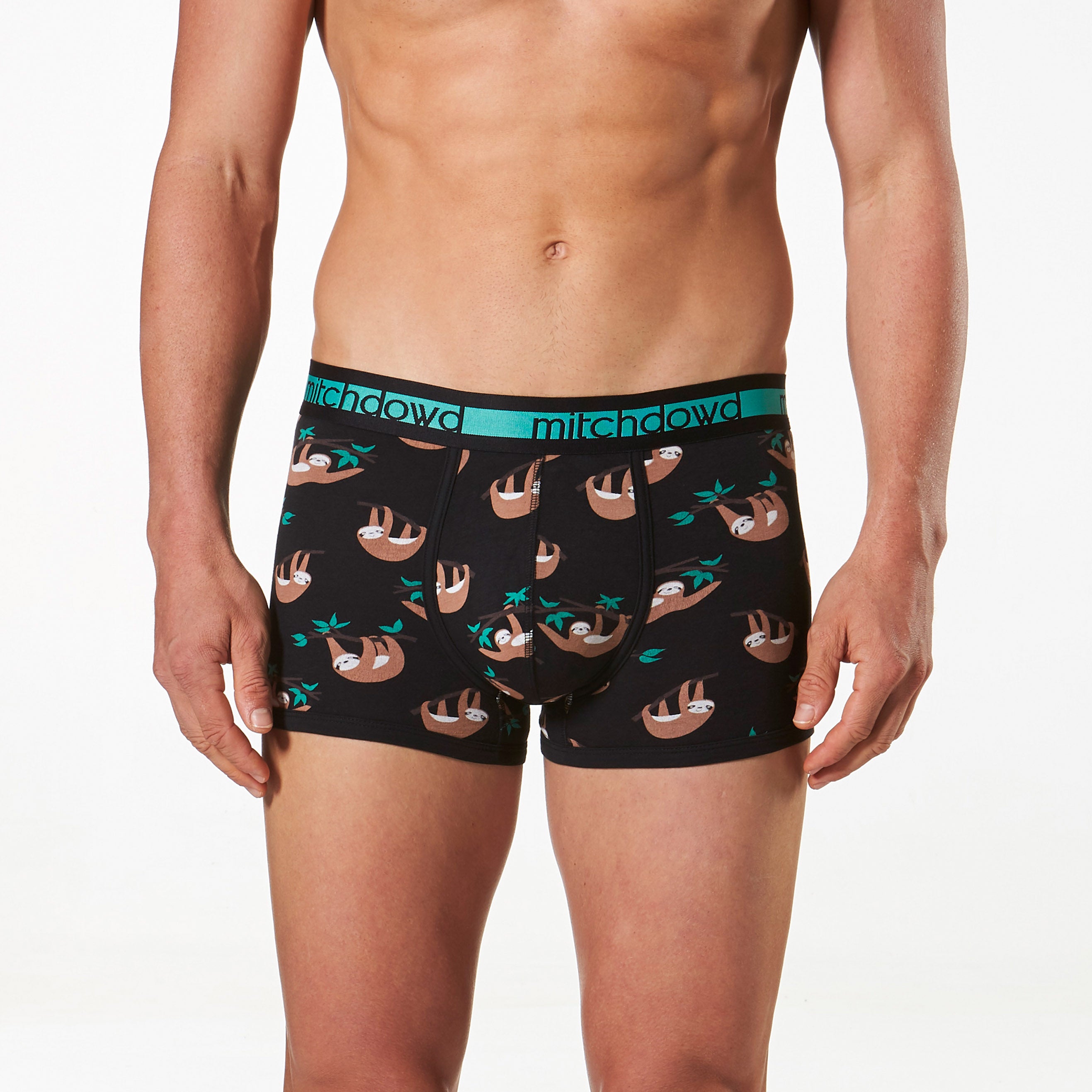 Men's Sloths Printed Bamboo Fitted Trunk