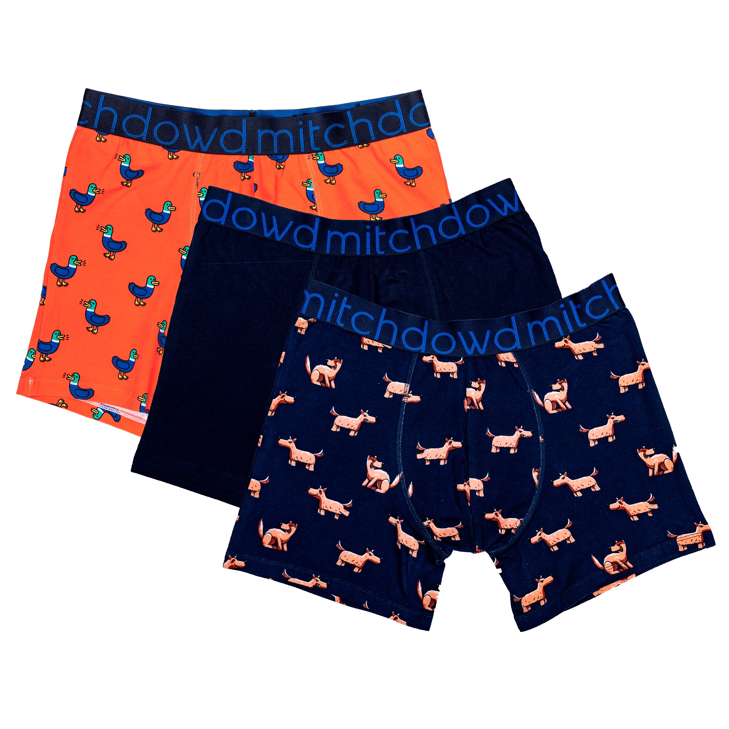 Men's Scrappy Dogs Printed Cotton Room To Move Trunks 3 Pack