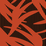 Abstract orange shapes on black with stripe