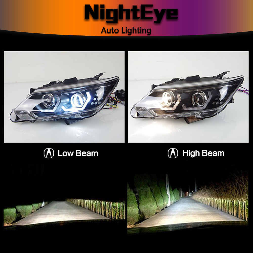 NightEye Car Styling for Toyota Camry Headlights New Camry V55 LED Headlight DRL Bi Xenon Lens High Low Beam Parking Fog Lamp