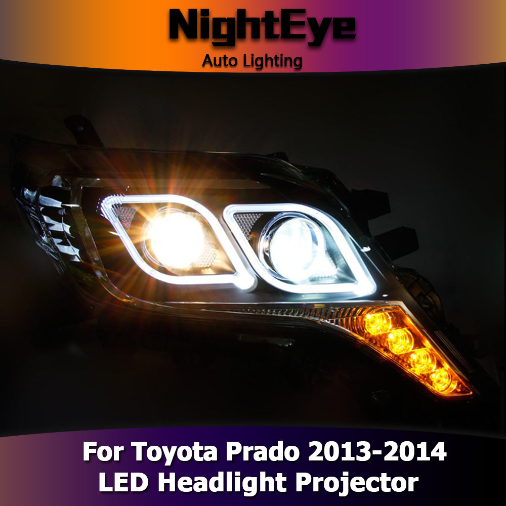 NightEye One-Stop Shopping Styling for Prado LED Headlights 2013-2014 New Prado DRL Lens Double Beam H7 HID Xenon Car Accessories