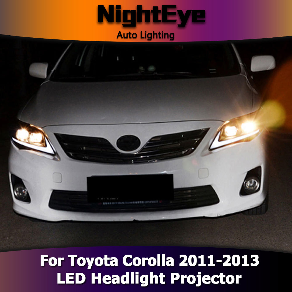 NightEyeCar Car Styling for Toyota Corolla Headlights 2011-2013 Altis LED Headlight DRL Bi Xenon Lens High Low Beam Parking Fog Lamp