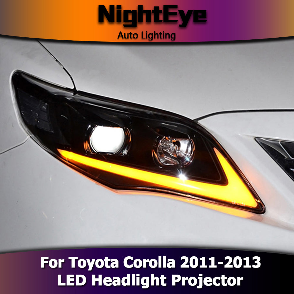 NightEyeCar Car Styling for Toyota Corolla Headlights 2011-2013 Altis LED Headlight DRL Bi Xenon Lens High Low Beam Parking Fog Lamp