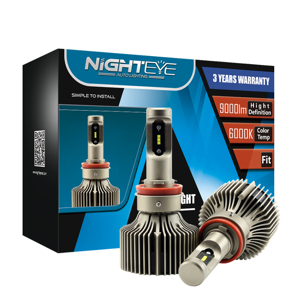 NIGHTEYE H11 9008 60W 9000LM LED Headlight Conversion Kit Fog Light Lamp Bulbs