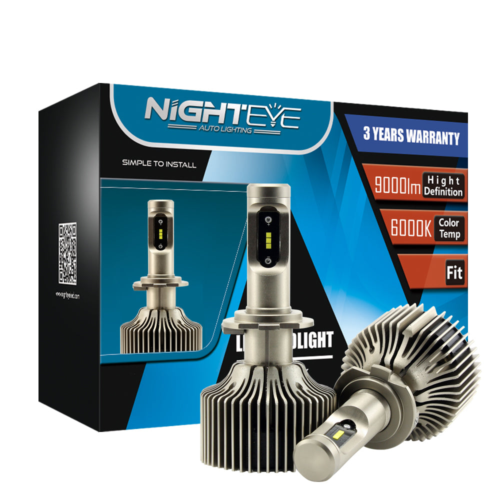 NIGHTEYE 2x H7 9000LM LED Headlight Kit Beam White Bulbs Lamp US STOCK