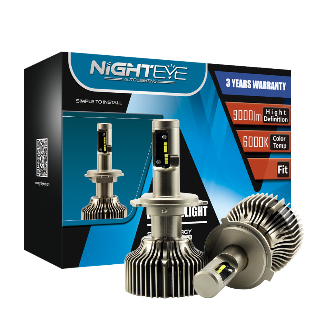 NIGHTEYE H4 9008 60W 9000LM LED Headlight Conversion Kit Fog Light Lamp Bulbs