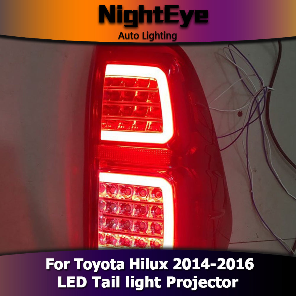 NightEye Car Styling for Toyota Hilux Tail Lights 2014-2016 New Revo LED Tail Light Vigo LED Rear Lamp DRL+Brake+Park+Signal