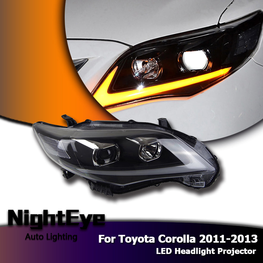 NightEyeCar Car Styling for Toyota Corolla Headlights 2011-2013 Altis LED Headlight DRL Bi Xenon Lens High Low Beam Parking Fog Lamp