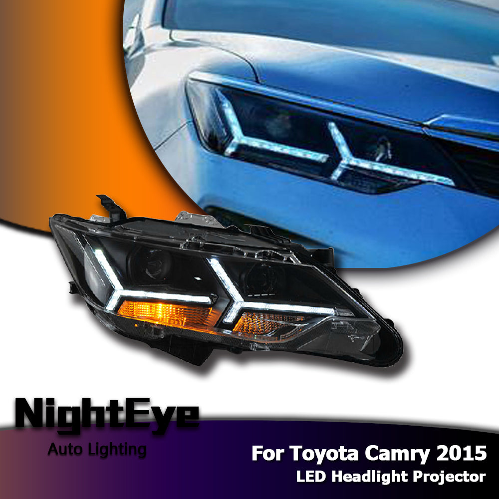 NightEyeCar Styling for Toyota Camry V55 Headlights 2015 New Camry LED Headlight DRL Bi Xenon Lens High Low Beam Parking Fog Lamp