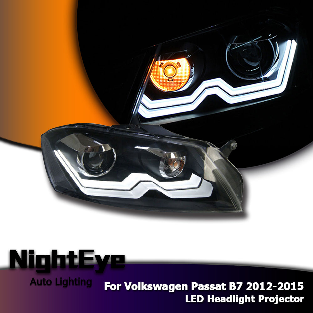 NightEye Car Styling for Passat B7 LED Headlights 2012-2015 VW Passat LED Headlight DRL Bi Xenon Lens High Low Beam Parking Fog Lamp