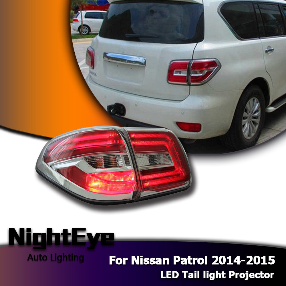 NightEye Car Styling for Nissan Patrol Tail Lights 2014-2015 Tourle LED Tail Light Rear Lamp DRL+Brake+Park+Signal