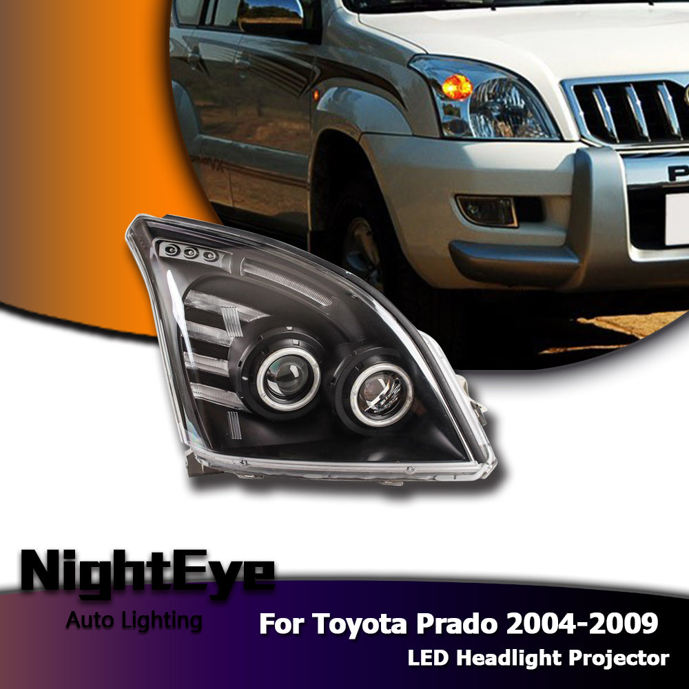 NightEye Car Styling for Toyota Prado Headlights 2004-2009 Prado LC150 LED Headlight LED DRL Bi Xenon Lens High Low Beam Parking