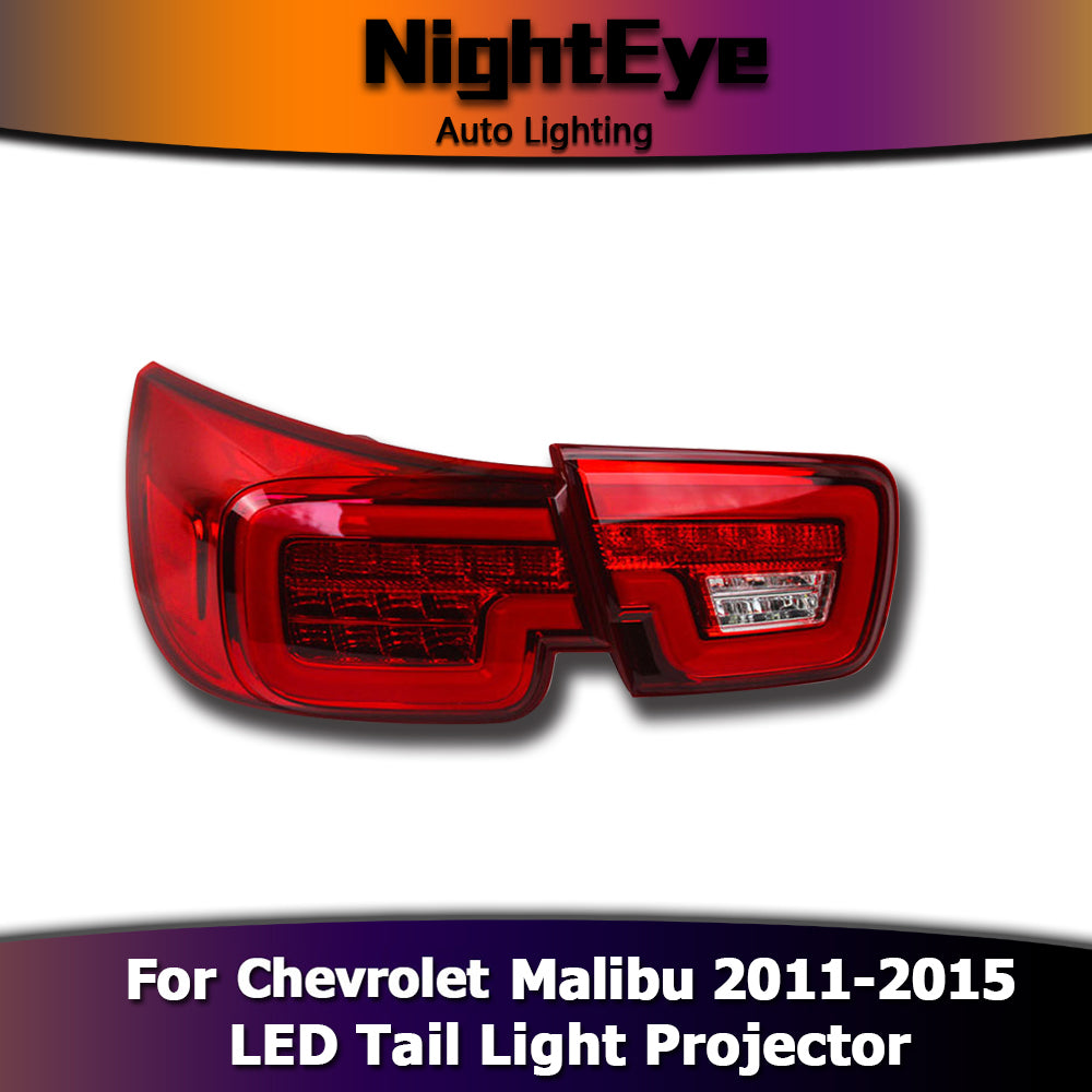 NightEye Car Styling for Chevrolet Malibu Tail Lights 2011-2015 New Malibu LED Tail Light Rear Lamp DRL+Brake+Park+Signal