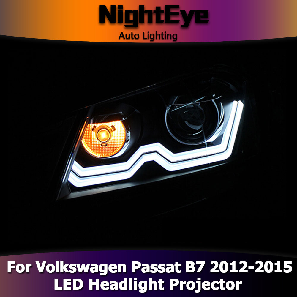 NightEye Car Styling for Passat B7 LED Headlights 2012-2015 VW Passat LED Headlight DRL Bi Xenon Lens High Low Beam Parking Fog Lamp