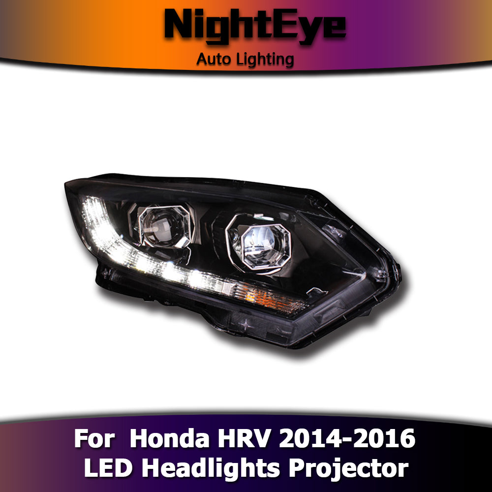 NightEye Car Styling for Honda HRV Headlights 2014-2016 Vezel LED Headlight DRL Bi Xenon Lens High Low Beam Parking Fog Lamp
