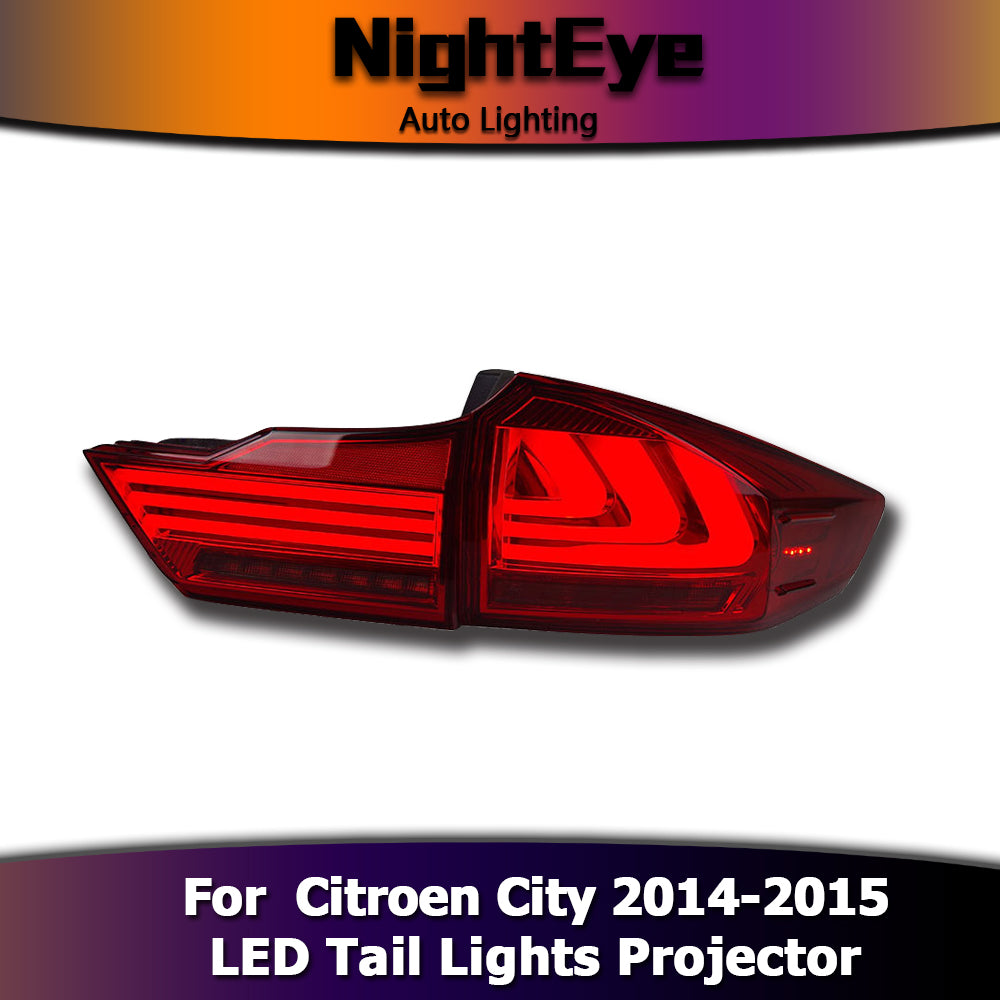 NightEye Car Styling for City Tail Lights 2014-2015 New City LED Tail Light LED Rear Lamp LED DRL+Brake+Park+Signal