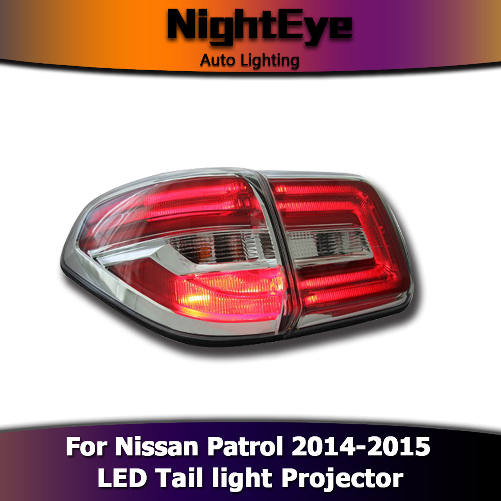 NightEye Car Styling for Nissan Patrol Tail Lights 2014-2015 Tourle LED Tail Light Rear Lamp DRL+Brake+Park+Signal