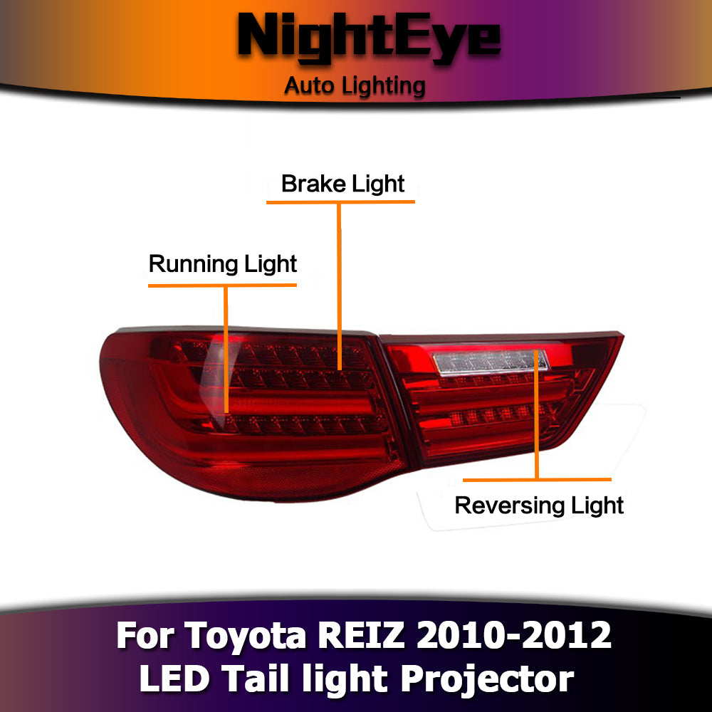 NightEye Car Styling for Toyota Reiz Tail Lights 2010-2012 Mark X LED Tail Light Rear Lamp DRL+Brake+Park+Signal