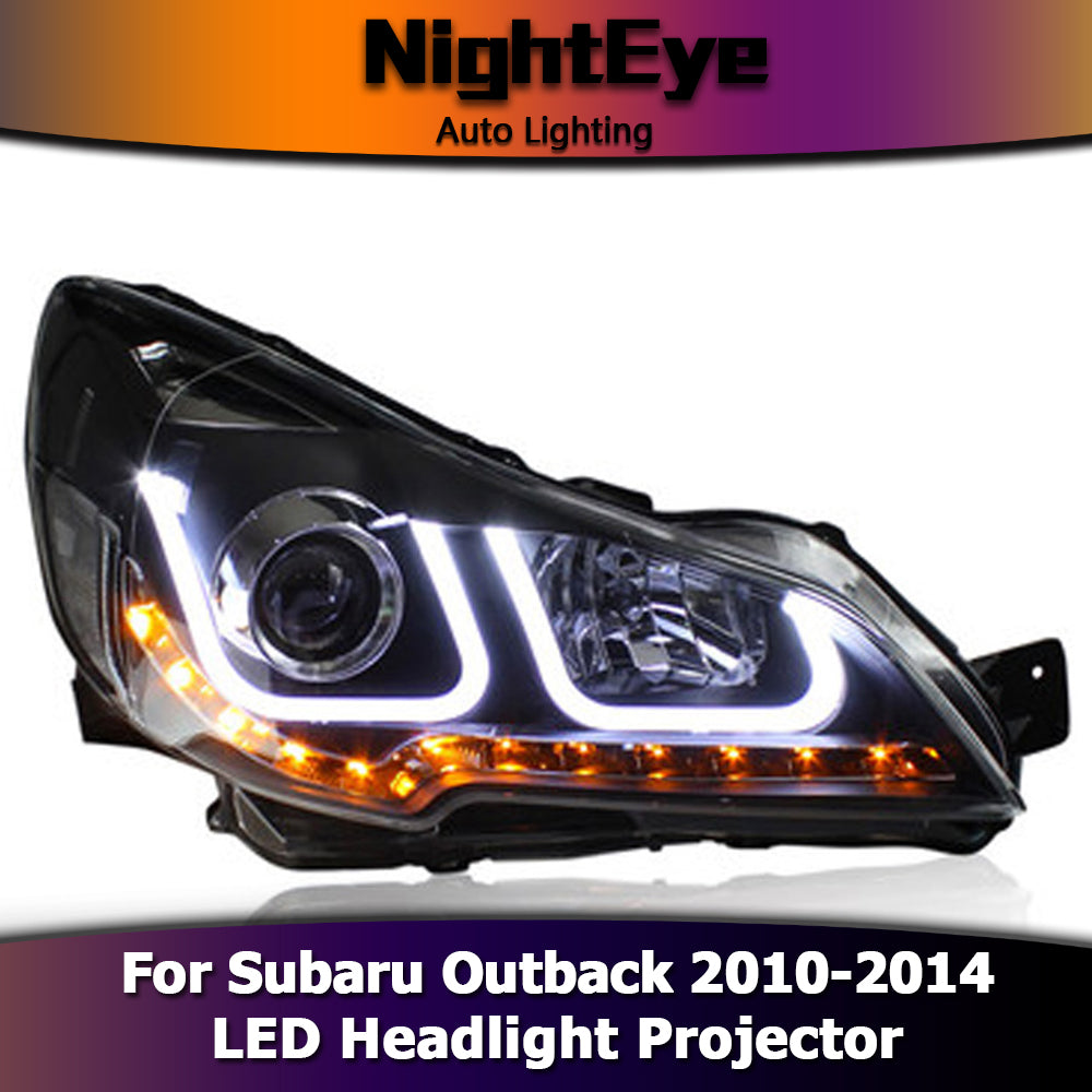 NightEye Car Styling for Outback Headlights 2010-2014 New Outback LED Headlight LED DRL Bi Xenon Lens High Low Beam Parking