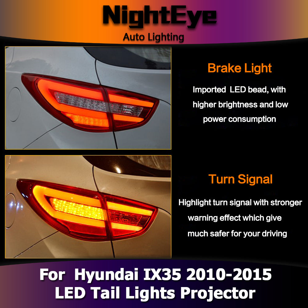 NightEye Car Styling for Hyundai IX35 Tail Lights 2010-2015 New Tuscon LED Tail Light Rear Lamp DRL+Brake+Park+Signal