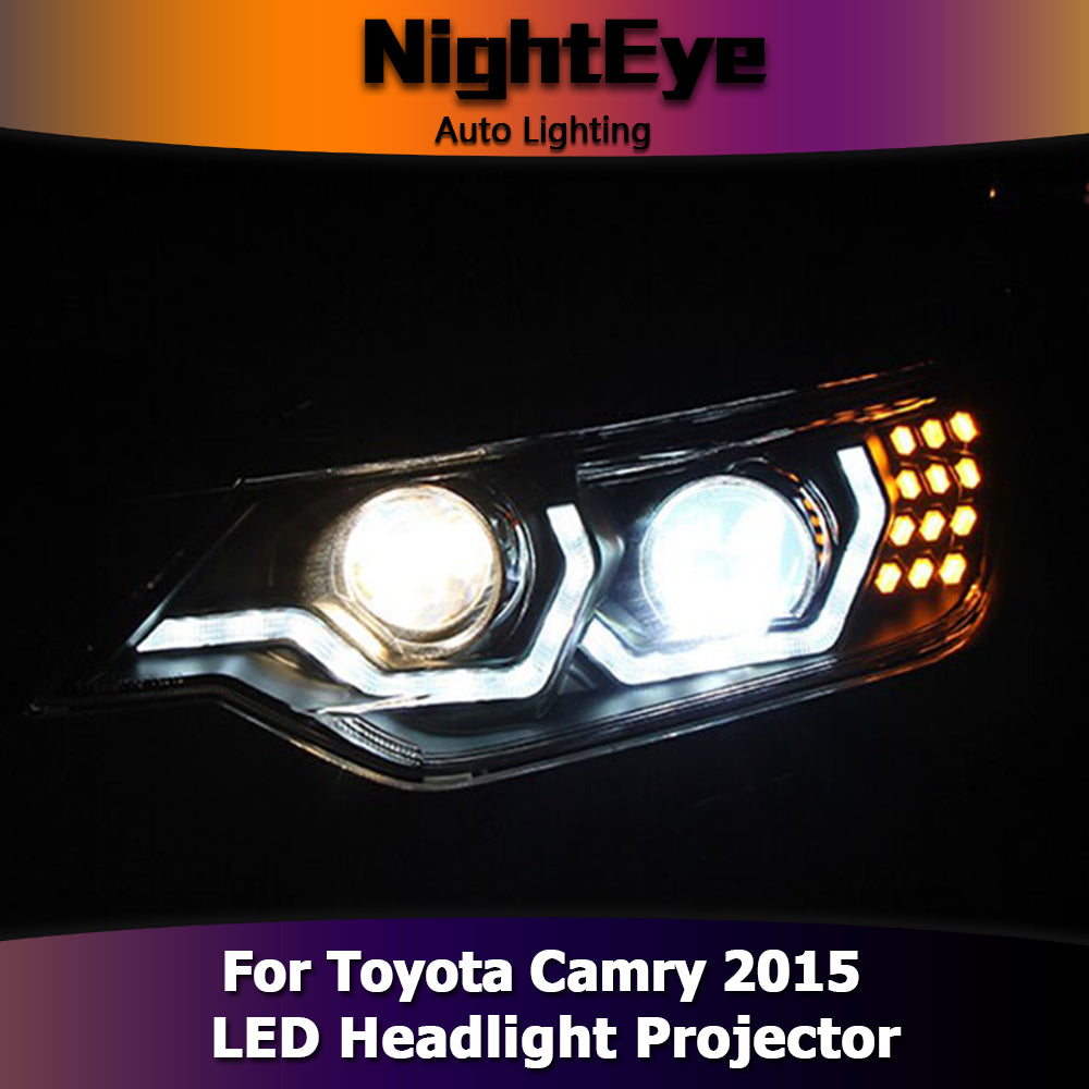 NightEye Car Styling for Toyota Camry Headlights New Camry V55 LED Headlight DRL Bi Xenon Lens High Low Beam Parking Fog Lamp