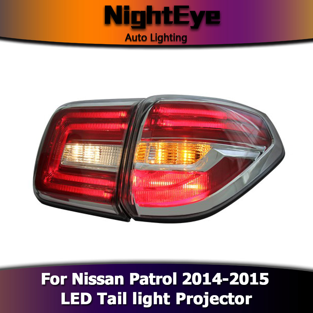NightEye Car Styling for Nissan Patrol Tail Lights 2014-2015 Tourle LED Tail Light Rear Lamp DRL+Brake+Park+Signal