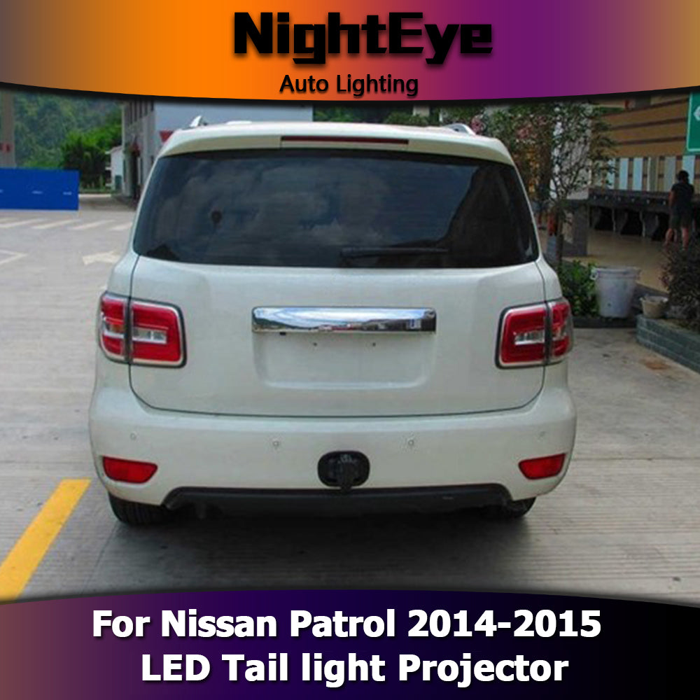 NightEye Car Styling for Nissan Patrol Tail Lights 2014-2015 Tourle LED Tail Light Rear Lamp DRL+Brake+Park+Signal