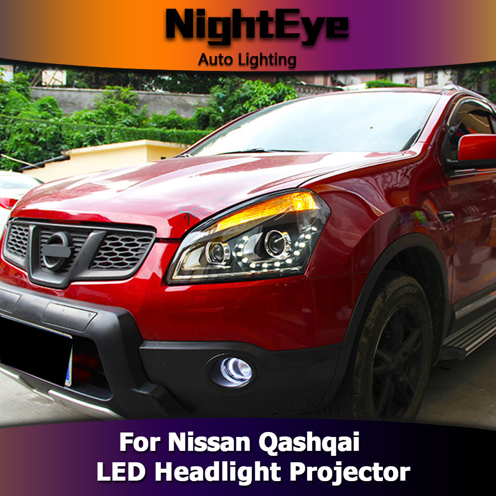 NightEye Car Styling for Nissan Qashqai Headlights Europe Design LED Headlight Signal LED DRL Bi Xenon Lens High Low Beam Parking