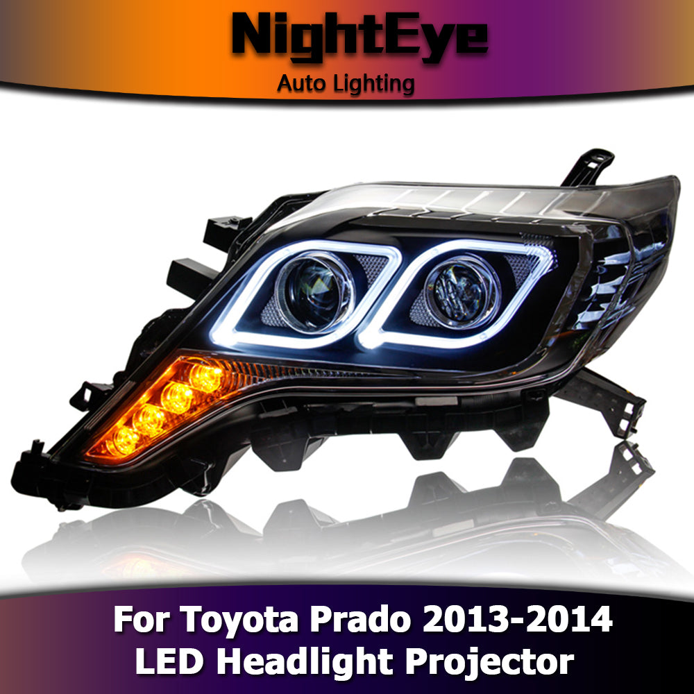 NightEye One-Stop Shopping Styling for Prado LED Headlights 2013-2014 New Prado DRL Lens Double Beam H7 HID Xenon Car Accessories