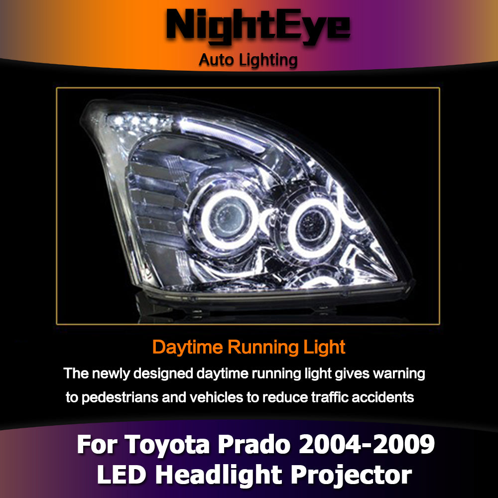 NightEye Car Styling for Toyota Prado Headlights 2004-2009 Prado LC150 LED Headlight LED DRL Bi Xenon Lens High Low Beam Parking