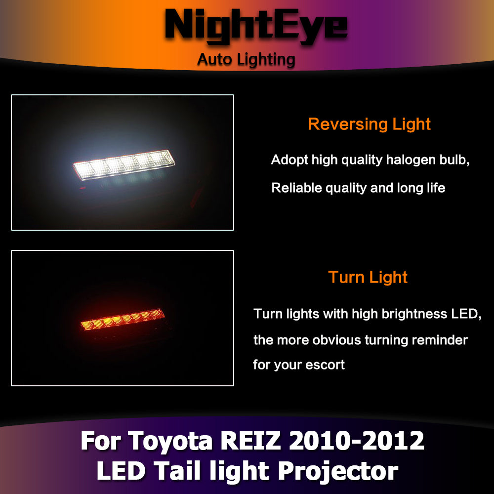NightEye Car Styling for Toyota Reiz Tail Lights 2010-2012 Mark X LED Tail Light Rear Lamp DRL+Brake+Park+Signal