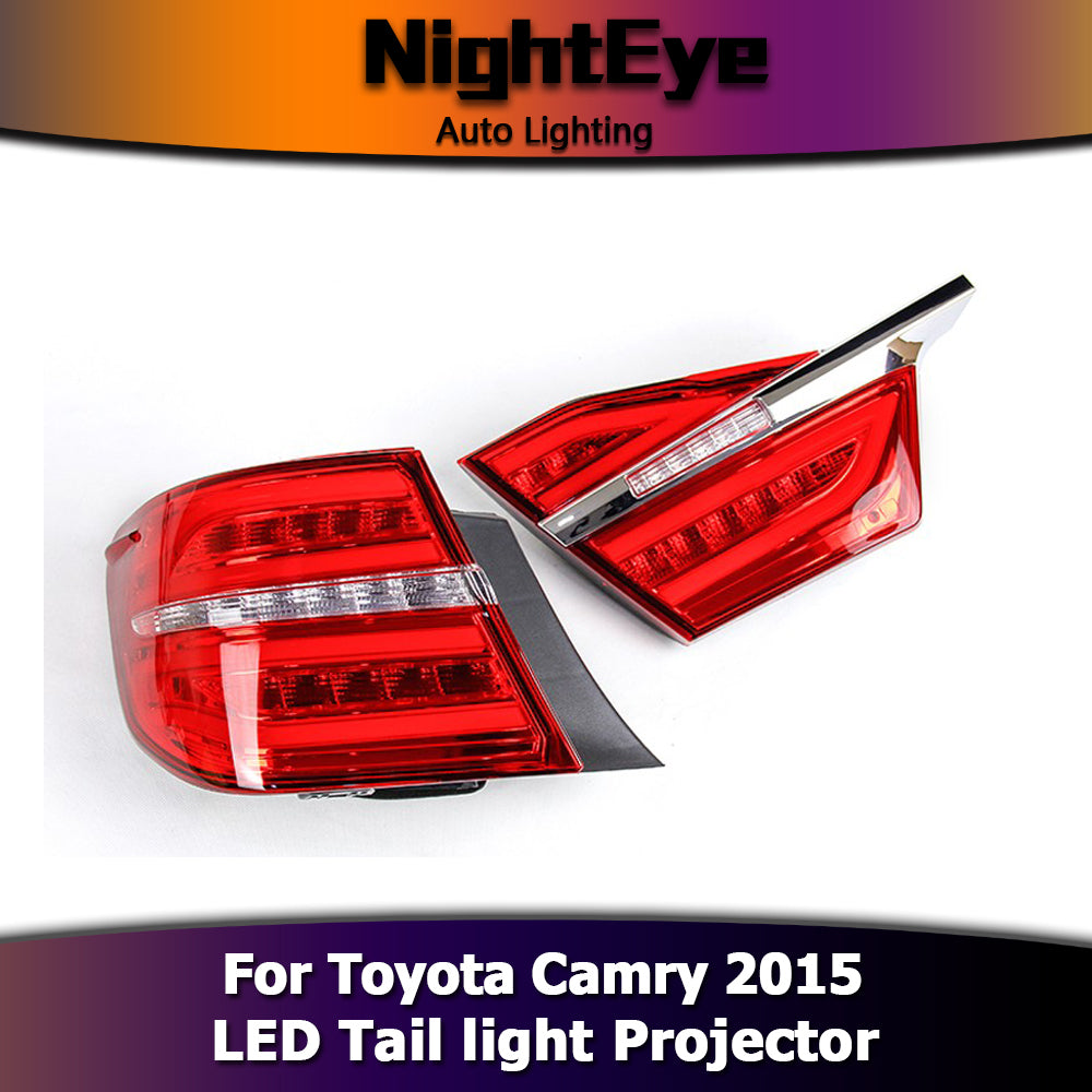 NightEye Car Styling for Camry Tail Lights 2015 New Camry V55 LED Tail Light Rear Lamp DRL+Brake+Park+Signal